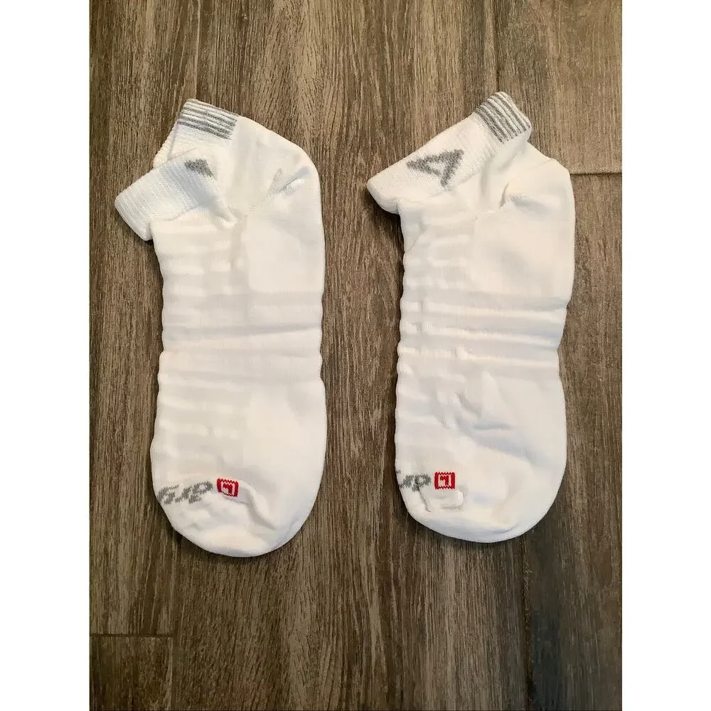 Drymax Women's Large White Hyper Thin Running Mini Crew Socks Athleisure A10-10